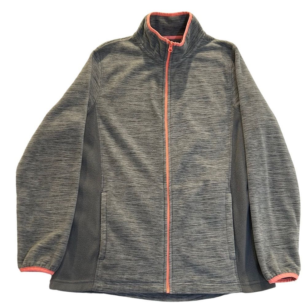MIA Sport Gray Fleece Zip-up Jacket 1X